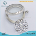 Fantastische silberne, hohle, Blumenform, Designer, Schmuck, Platten, die für 30mm schwimmende Medaillon passen